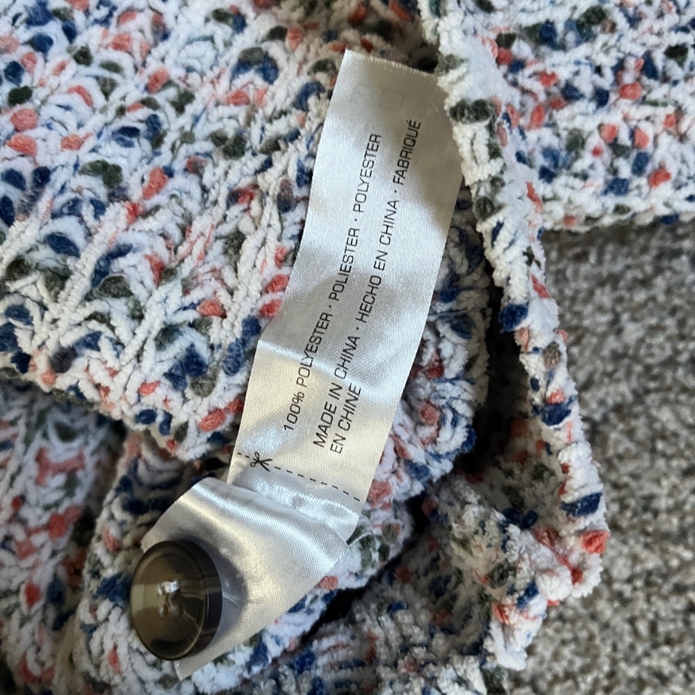 Multicolor Button-Up Oversized Cropped Cardigan - Picture 5 of 5